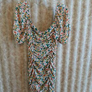 EUC Lush green floral dress size M